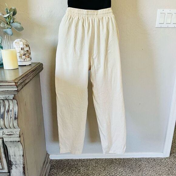 Pull on Drawstring cropped linen look pants‎ size XS runs large - Picture 2 of 4